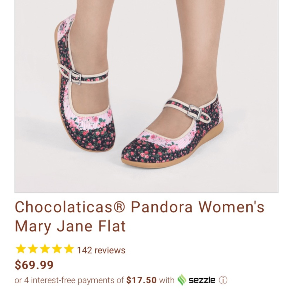 🍫 Hot Chocolate Pandora Mary Jane Flats Sz 6